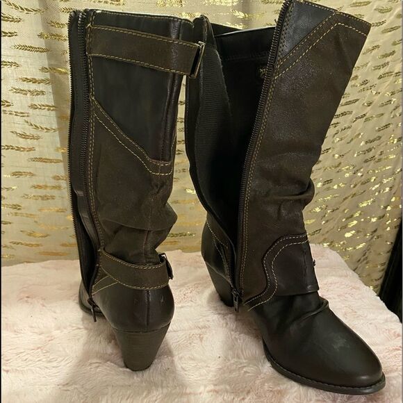 Women’s Amani Prima mid calf heeled boots with side zippers sized 8M - Picture 6 of 10